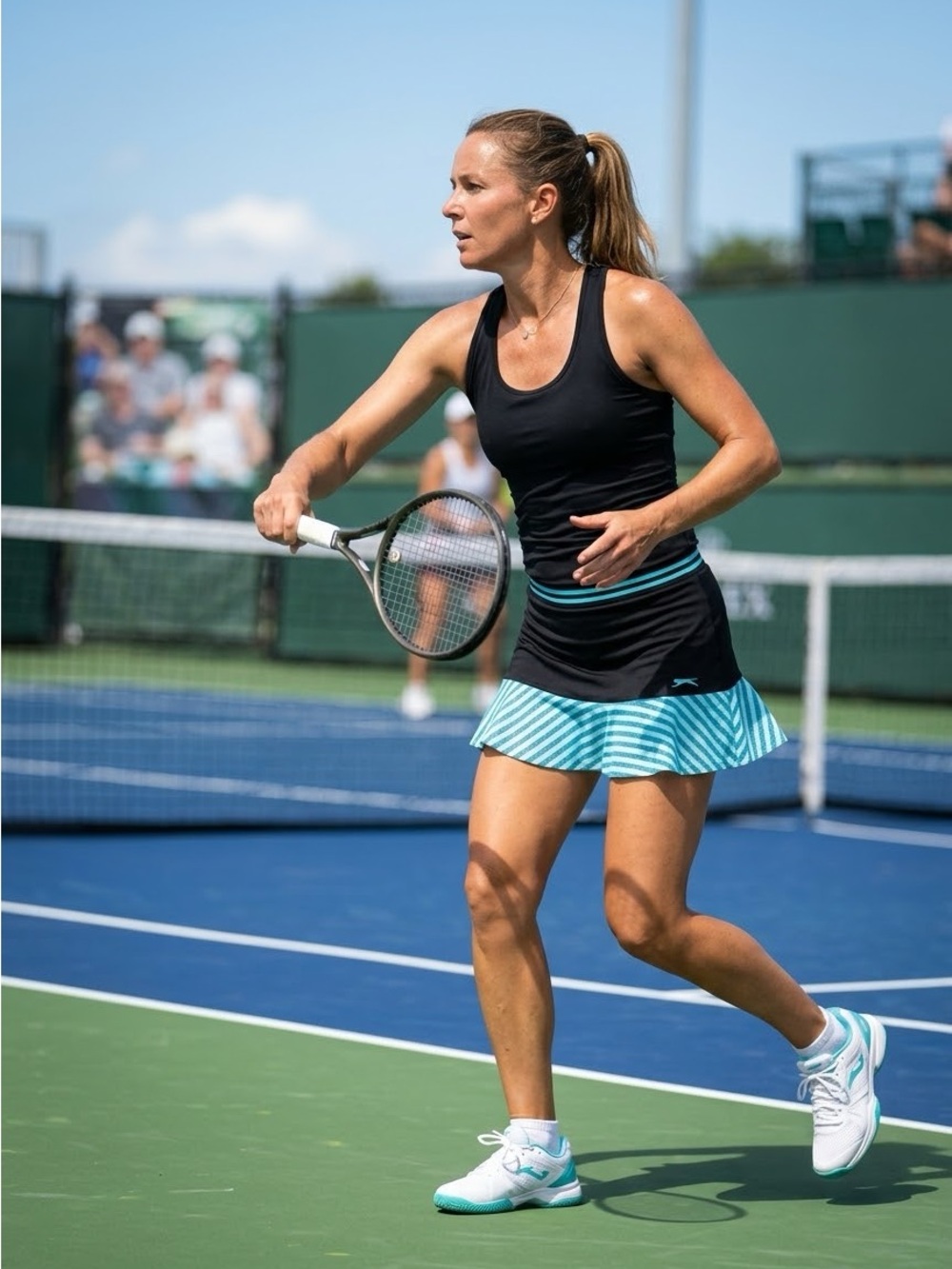 Slazenger “City Lights” Knit Printed Ruffle Golf Tennis Skort (A)